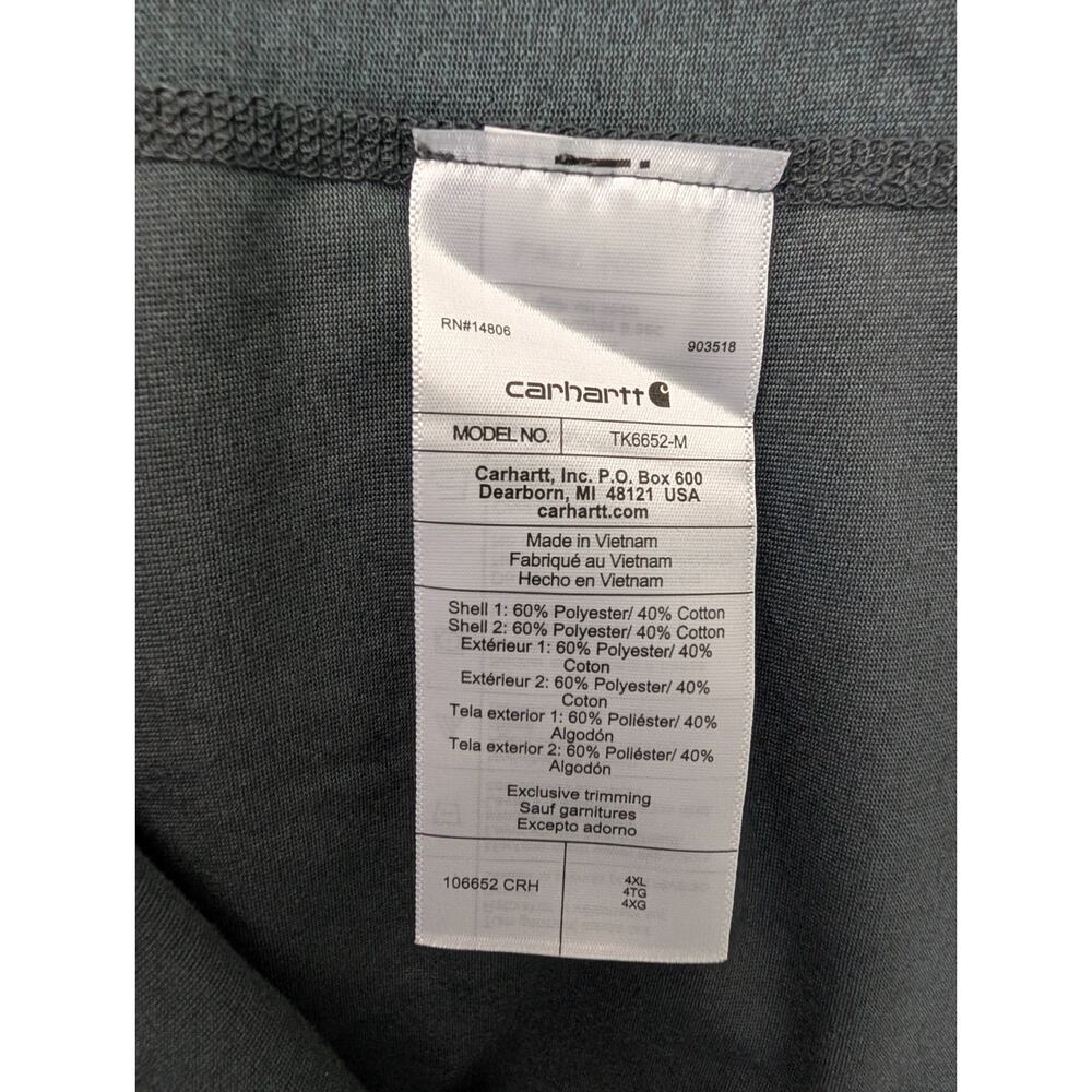 NWT Carhartt Tee Shirt Mens 4XL Gray Pocket Short Sleeve Midweight Relaxed Fit - Picture 4 of 6